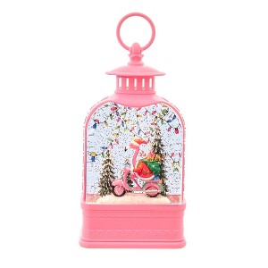 Kurt Adler 9.75-Inch Battery-Operated USB LED Lighted Flamingo Riding Motorcycle Water Lantern - 1 of 4