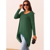 Seta T Women's High Low Tops Long Sleeve Lace Trim Crewneck Irregular Hem Flowy Blouse Tops - 3 of 4