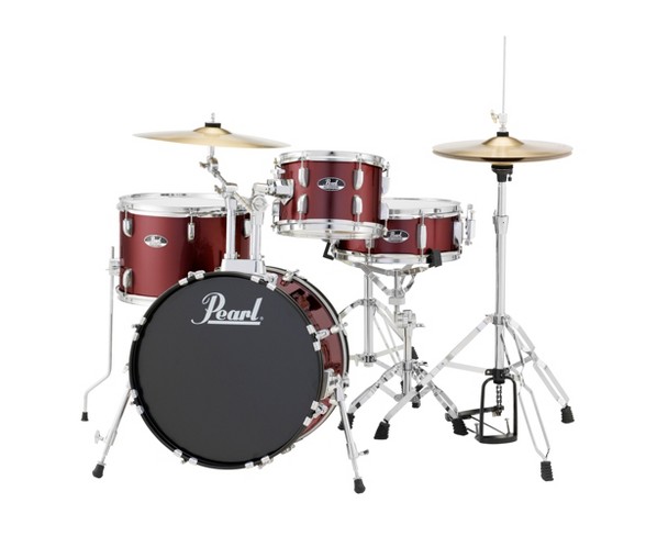Pearl Roadshow 4pc Drumset with Hardware & Cymbals - Wine Red (RS584)