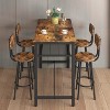 brown 5-Piece Kitchen Counter Height Table Set, Bar Table with 4 Chairs - 2 of 4