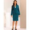 INSPIRE CHIC Women's Collarless Blazer and Formal Pencil Skirt Business Suit Set 2 Pcs - 4 of 4