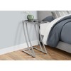 Vynxaria Contemporary Modern C-Shaped Accent Table Clear Tempered Glass Top, Grey Metal Z-Shaped Base (Silver Finish), Versatile, Easy Assembly - 2 of 4