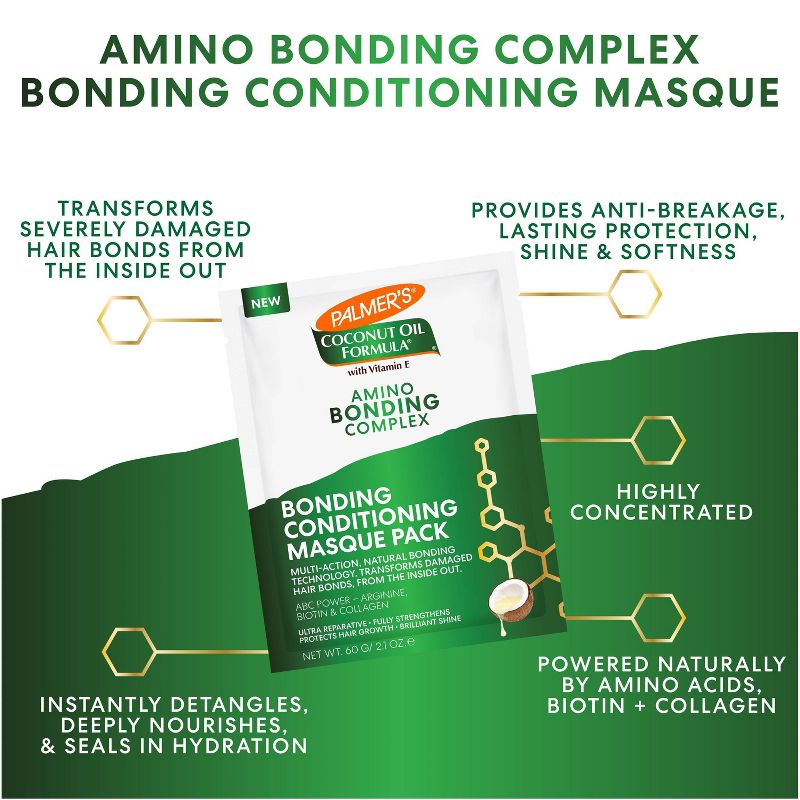 Palmer&#39;s Coconut Oil Formula Amino Bonding Complex Bonding Conditioning Masque Pack - 2.1oz, 4 of 15