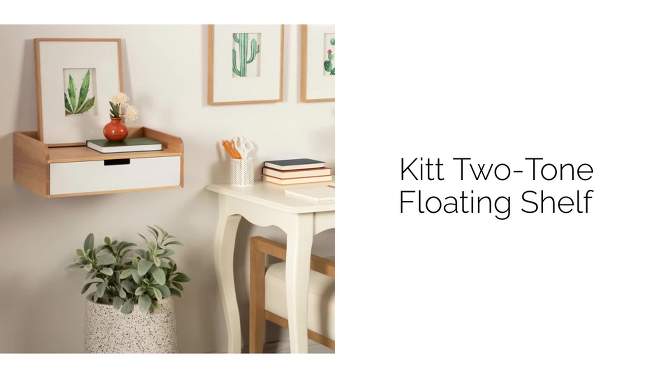 18&#34; x 7&#34; Kitt Floating Side Table Shelf White/Natural - Kate &#38; Laurel All Things Decor, 2 of 12, play video
