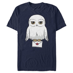 Men's Harry Potter Cartoon Hedwig Letter T-Shirt - 1 of 4