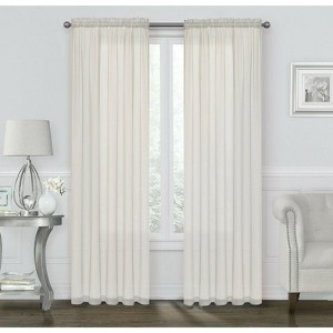 Kate Aurora Coastal Pastel Colored Light & Airy Sheer Voile Window Curtains - 1 of 1