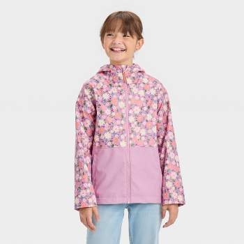 Girls' Floral Printed Rain Coat - Cat & Jack™ Lavender