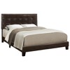 Monarch Specialties Bed Queen Size Platform Bedroom Frame Upholstered Pu Leather Look Wood Legs Brown Transitional - 4 of 4