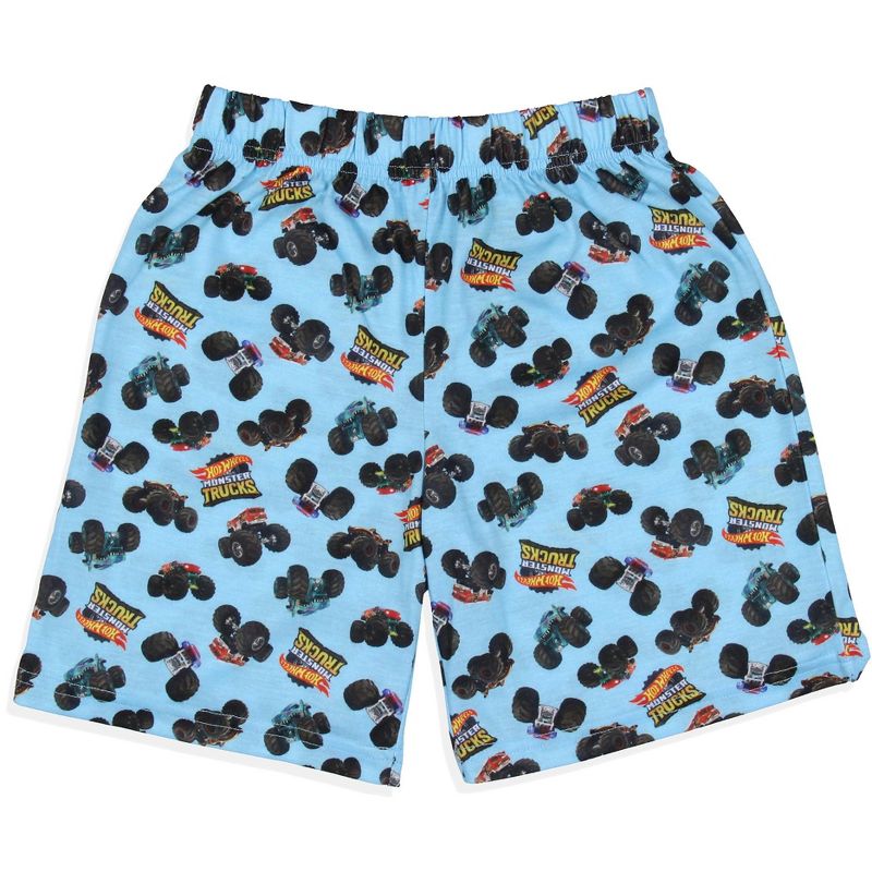 Hot Wheels Boys' Monster Trucks Toys Tossed Print Sleep Pajama Set Shorts Multicolored, 5 of 7