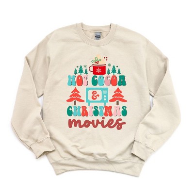 Simply Sage Market Women's Graphic Sweatshirt Retro Hot Cocoa Mug And Christmas Movies