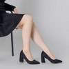 Allegra K Women's Pointy Toe Slip-on Plaid Printed Chunky Heels Pumps - 2 of 4