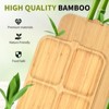 Unique Bargains Bamboo Portable Dual-function Charcuterie Board with Lid and Handle - 4 of 4