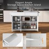 Rolling Kitchen Island With Drop Leaf Breakfast Bar, Mobile Kitchen Island With 2 Drawers, Towel & Spice Rack, Hidden Handle - 4 of 4
