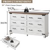 AMERLIFE Farmhouse 6-Drawer Dresser Chests for Bedroom, Wood Large Chest of Drawers, Antique White - 2 of 4