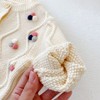 MyKids-USA Baby Girl Colorful Handmade Ball Patched Belted Knitted Bodysuit or Cardigan 1-Pieces Sets - 4 of 4