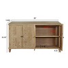 59'' Sideboard Buffet Cabinet with Carved 4 Doors,Vintage Wood Console for Dining Room,Entryway,Living Room-Baofuwish - 4 of 4