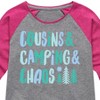 Girls' - Instant Message - Cousins & Camping & Chaos Shirt Tail Raglan Graphic T-shirt - 2 of 4
