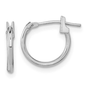 Black Bow Jewelry 11mm Children's Hinged Post Hoop Earrings in 14k White Gold - 1 of 4