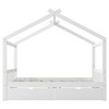 Twin/Full Size Platform Bed, House-Shaped Wooden Play Bed Frame with Headboard, Footboard, and Roof Design -ModernLuxe - 4 of 4