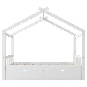 Cesicia Full Size House Platform Bed with Headboard and Footboard, Roof Design - 1 of 4