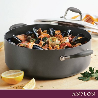 Anolon 7.5-Quart Moonstone Nonstick Hard-Anodized Stockpot with Lid