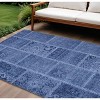 Navy Blue And Denim Blue Patchwork Washable Indoor Outdoor Area Rug - 2 of 4