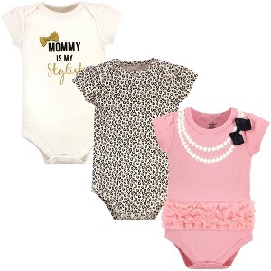 Little Treasure Baby Girl Cotton Bodysuits 3pk, Stylist - 1 of 2