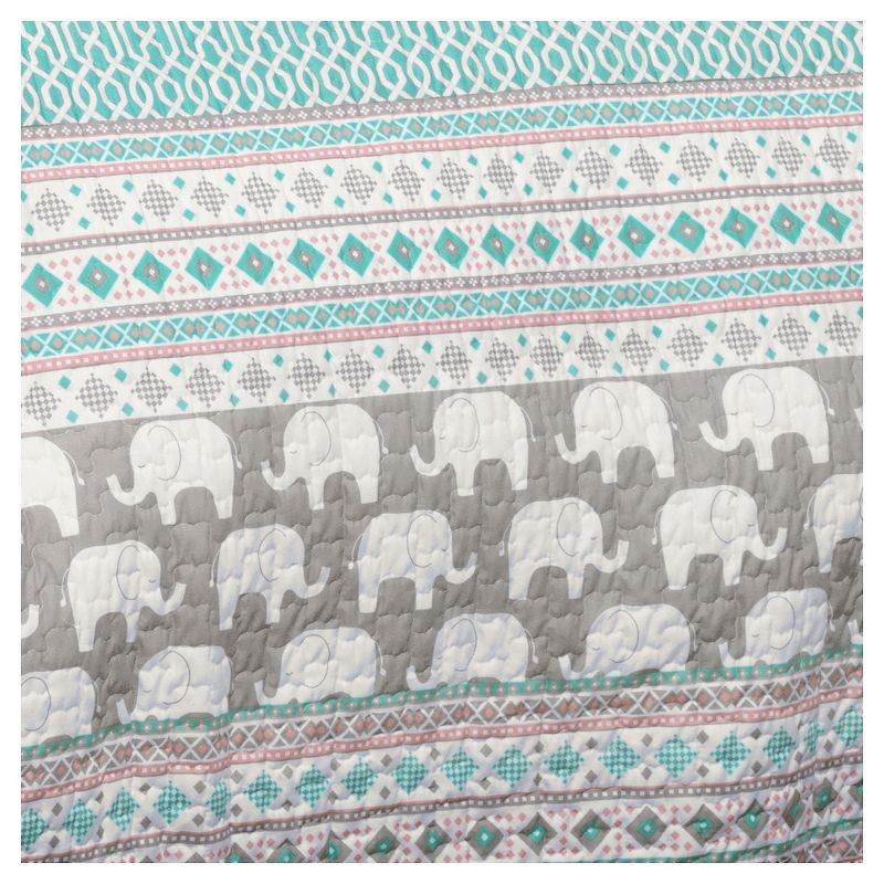 Elephant Striped Quilt Bedding Set - Lush Décor, 5 of 19