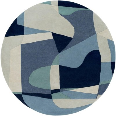 Mark & Day Orleans 8' Round Tufted Indoor Area Rugs Navy: Modern Wool, Stain-Resistant, Pet Friendly, Medium Pile