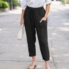 Amaryllis Women's Drawstring Wide-Leg Crop Pants Lightweight Relaxed Fit Versatile Everyday Style with Pockets - 4 of 4