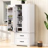 Vatros Farmhouse Kitchen Pantry Cabinet with 2 Large Drawers - 2 of 4