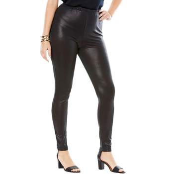 TNQ Women's Silver Shimmer Leggings Free and Plus Size (Metallic