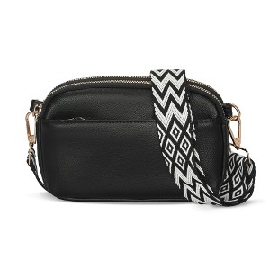 Hynes Eagle PU Crossbody Bag Purse-Black - 1 of 2