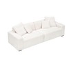 104.7'' 4-Seater Corduroy Sofa with 4 Throw Pillows, Large Living Room Couch, Soft Sponge Cushions, Orange Fabric - 2 of 4