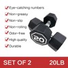 Naysaye Dumbbell Set of 2 20LBS Octagonal with Chrome Plated Contour Knurled Handle High End RPE Material for Home Gym, Silver, 12"*5"*5" - 3 of 4
