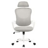 FURNIinspire Task And Office Chairs High-Back Mesh Rolling Work Task Chairs With Wheels And Adjustable Headrests, Fixed Arms, Gray, 25"*27"*53" - 2 of 4