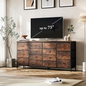 63" 14-Drawer Fabric Dresser with Power Outlet - for Bedroom & Living Room, Modern Storage Cabinet with USB Charging Station - 1 of 4