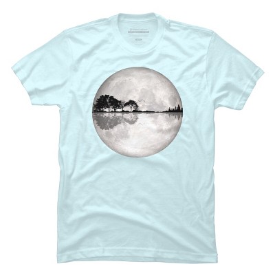 Men's Design By Humans Moonlight Nature Guitar II By Maryedenoa T-Shirt