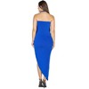 24seven Comfort Apparel Womens Cowl Neck Long Asymmetrical Backless Halter Dress - 3 of 4