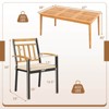 Costway 7 PCS Patio Acacia Wood Dining Set with Soft Seat Cushions Umbrella Hole Outdoor - 3 of 4
