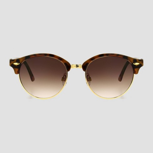 Round Retro Sunglasses, Brown Gradient Lenses