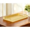 HomeRoots 16" Gold Wood Geometric Serving Tray With Handles - 2 of 4