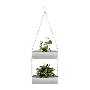2 Tier Hanging Metal Trough Wall Planter White - Danya B.: Indoor/Outdoor Nautical Decor, No Assembly Required - 1 of 4