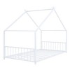 Bellemave Twin Size Metal House Bed for Kids, White Playhouse Design, Sturdy Frame, Semi-Enclosed Cozy Sleep Space, Easy Assembly - 4 of 4