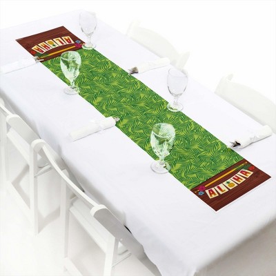 Big Dot of Happiness Tiki Luau - Petite Tropical Hawaiian Summer Party Paper Table Runner - 12 x 60 inches