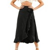 Womens High Wasit Wrap Side Tie Irregular Hem Chiffon Maxi Skirts - 2 of 4