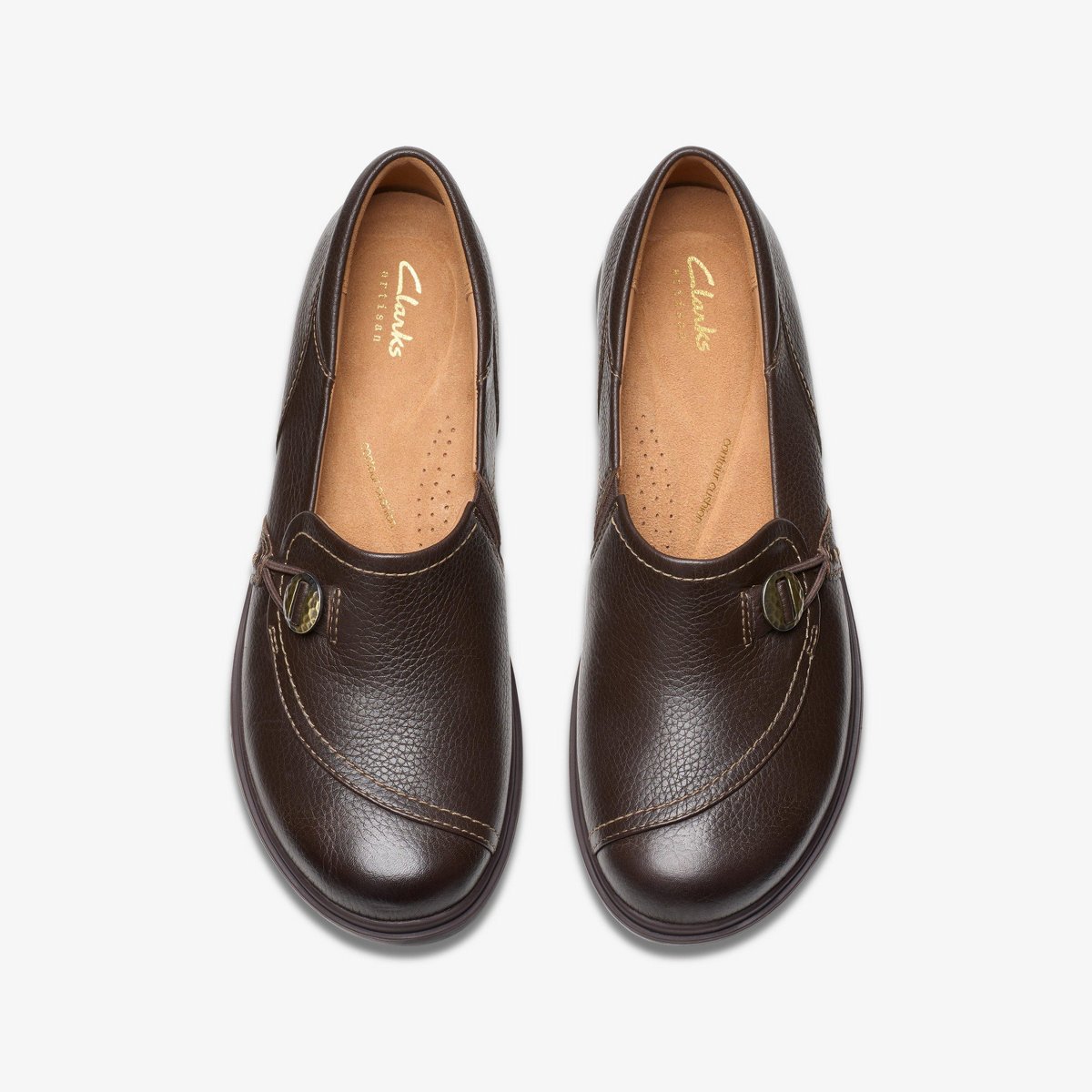 Обувь Clarks Womens Certina Ease Dark Brown Leather Shoes 7 Medium — фото 6
