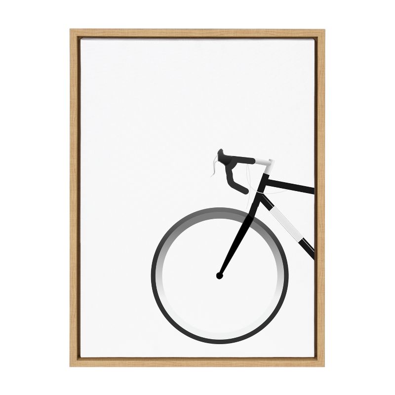 Kate and Laurel Sylvie Bike Framed Canvas by Maja Mitrovic of Makes My Day Happy, 18x24, Natural, 1 of 9