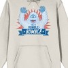 Rudolph the Red-Nosed Reindeer Time To Rumble With Bumble Men's Sand Graphic Hoodie - 2 of 3