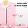 Karl Home Kids Vanity Table and Chair Set, 2 in 1 Girls Vanity Storage Cabinet w/Tri-Folding Mirror - 4 of 4